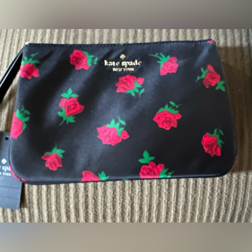 Kate Spade CHELSEA ROSE TOSS PRINTED MEDIUM WRISTLET POUCH nwot - Picture 4 of 6